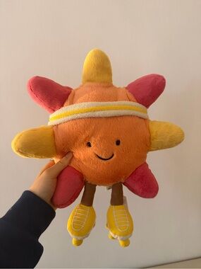 Jellycat Orange & Pink Sun Plush with Yellow Details
